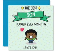 Son Birthday Card - Best I Could Ever Wish For - Happy Birthday Card for Son from Dad Mum, 145mm Cute Bday Greeting Cards