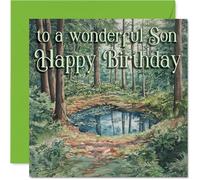 Son Birthday Card, Outdoor Watercolor Pond