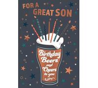 Son Birthday Card with Beer Glass Design, Beers and Cheers Theme, 19x13cm