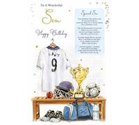 SON Birthday Card Words of Love Keepsake range Elegant gold edged finish
