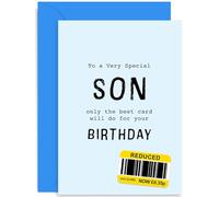 Son Birthday Cards - Son Birthday Gifts - Birthday Card Funny for Men - Humorous Birthday Cards for Son - Reduced Sticker Cheeky Rude Birthday Joke Card for Him | Blank Inside