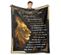 Son Birthday Gifts Blanket from Mom,Christmas Fathers Day Graduation Valentines for Grown Sons Teen Boys Ultra Soft Plush Cozy Flannel Custom Throw Blanke Present Ideas for Bedding Sofa Decor 60"x50"