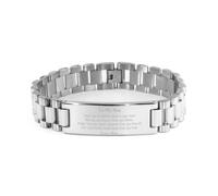 Son Birthday Gifts from Mom, Supporting Ladder Stainless Steel Bracelet for Son Graduation Christmas for Son You are braver than you believe, stronger than you seem and most importantly loved mo,