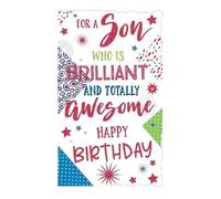 SON BIRTHDAY WHO IS BRILLIANT & TOTALLY AWESOME BIRTHDAY GREETING CARD