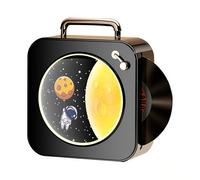 Son Cosmic Melody Starlight, thème de l'espace, lumières LED, Audio Bluetooth, Style vinyle rétro + Bluetooth/U Disk/TF Card Playback 1800mAh Long-Lasting Battery Multifunctional Sound