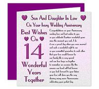 Son & Daughter In Law 14th Wedding Anniversary Card - On Your Ivory Anniversary - 14 Years - Sentimental Verse