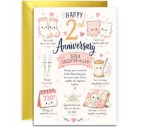 Son & Daughter-in-Law 2nd Anniversary Card - Cotton Anniversary | Cute cotton-themed A5 card for a son and daughter-in-law, celebrating two years together with a loving printed verse