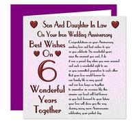 Son & Daughter In Law 6th Wedding Anniversary Card - On Your Iron Anniversary - 6 Years - Sentimental Verse