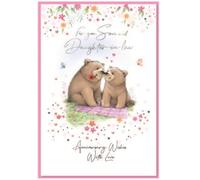 Son & Daughter-in-law Anniversary Card - Cute Bears - Couple Wedding Anniversary Celebrate - 7.5" x 5.25"