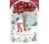 Son & Daughter in Law Christmas Card****Traditional Xmas Tree***9 X 6 INCHES***