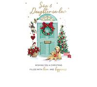 Son & Daughter-In-Law Embellished Christmas Card Hand-Finished Champagne Cards XCDC407