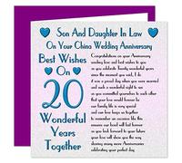 Son & Daughter In Law On Your 20th China Wedding Anniversary Card - 20 Years - Sentimental Verse