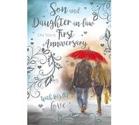 Son & Daughter In Law On Your First 1st Happy Anniversary Card Lovely Verse