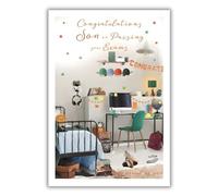 Son Exam Congratulations Card - Special Finishes - Contemporary Design - So Proud of You - Illustrated Insert Leaf - Made in the UK - Eco-Friendly