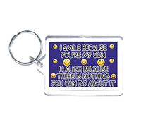 'Son Fun Gift - Novelty Keyring - I Smile Because You''re My Son I Laugh - Gift or Present'