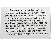 Son Gift from Mum Dad, Engraved Wallet Insert Card for Son Inspirational Gift Graduation Gifts Inspirational Gifts for Son Wedding Christmas Birthday Gifts Son Wallet Card from Mum