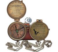 Son Gifts Compass with Leather Case Mom to Son Gifts - to My Son Love Mom - Mother to Son Gifts - Graduation Day Gifts for Son ideal for Graduation Day, Son's Birthday, or Confirmation