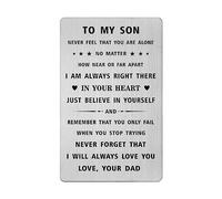 Son Gifts from Dad - Never Feel That You Are Alone - Son Birthday Wedding Wallet Card Gifts for Little Boy