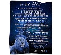 Son Gifts from Dad, Son Birthday Gifts - Son Blanket, to My Son Lion Blanket, Son Ideas, Father to Son Gifts, I Love You Son Gifts, Dad to Son Super Soft Flannel Throw Blanket 80"x 60"