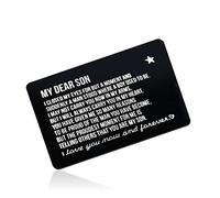 Son Gifts from Mom Dad Engraved Wallet Insert Card Inspirational Gift for Stepson Encouragement Gift Metal Wallet Insert Card Motivational Card from Parent Birthday Gift Graduation Wedding Gift