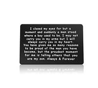 Son Gifts from Mum Engraved Wallet Insert Card for Son Graduation Gifts Inspirational Gifts for Son Wedding Christmas Birthday Gifts Son Wallet Card from Mum