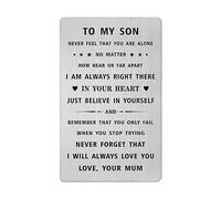 Son Gifts from Mum - Never Feel That You Are Alone- Son Birthday Wedding Wallet Card Gifts for Little Boy