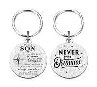 Son Gifts from Mum - Never Stop Dreaming Son Keyring - Sons Birthday Graduation Gifts from Dad