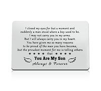 Son Gifts from Mum Wallet Insert Card for My Sons Christmas Birthday Gifts Sons Graduation Fathers Day Wedding Day Encouragement Wallet Card for Son