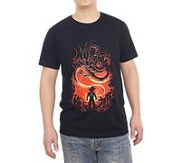Son Goku Fire Dragon Japanese Anime Manga 100% Cotton Premium Mens Short Sleeve T-Shirt(Black,XXL)