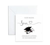 Son Graduation Card - To My Amazing Son Congratulations on Your Graduation Gifts - University Degree, Masters & PhD Greeting Card for Him from Mum and Dad - Proud of You Keepsake,13x13cm