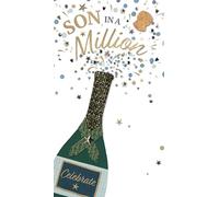 Son in A Million Pop, Fizz, Fun Hand-Finished Champagne Birthday Card JGS770