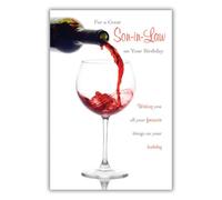 Son-in-Law Birthday Card - Red Wine - Words n Wishes