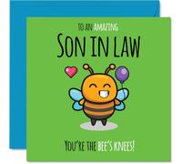 Son in Law Birthday Card - Youre The Bees Knees! - Happy Birthday Card for Son in Law from Mother Mum Father Dad, 145mm cute bee Bday Greeting Cards