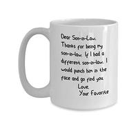 Son-in-Law Coffee Mug Gifts Funny Son in Law Birthday Fathers Day Gift Idea Humor Present from Mother in Law or Father in Law Tea Cup for Men