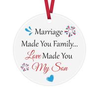 Son in Law Gifts Marriage Made You Family Love Made You My Son Ceramic Ornament Birthday Christmas Ornament for Son in Law Fathers Day Wedding Day Gifts for Son in Law Groom to Be