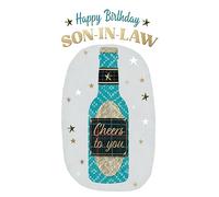 Son-In-Law Happy Birthday Card Embellished Cheers Champagne Greeting Card
