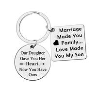 Son in Law Keyring Son in Law Gifts Wedding Jewelry for Groom from Mother in Law Love Made You My Son Keychain Future Son Gift Groom to Be Gift from Father in Law Christmas Birthday Engagement Gifts