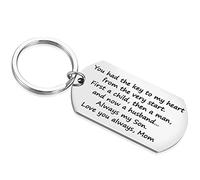 Son Keyring from Mom to My Son On His Wedding Day Gift Mum to Groom Silver Medium