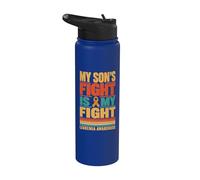 Son Leukemia Fighter Family Support Cancer Warrior Stainless Steel Insulated Water Bottle
