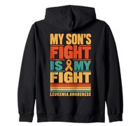 Son Leukemia Fighter Family Support Cancer Warrior Zip Hoodie