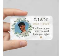 Son Memorial Gift - Personalised Memorial Wallet Card with Photo Name & Dates - In Loving Memory Remembrance Keepsake - Sympathy Bereavement for Loss of a Son