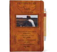Son Memorial Gifts, Letters To My Son In Heaven Journal 200 Pages Notebook A5 Lined with Window in Cover, In Loving Memory of Son, Sympathy Condolence Remembrance Grieving Gifts for Loss of Son
