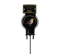 Son Metal Robin Spike Vase With Black Plastic Insert Graveside Memorial Flower Holder Vase - Durable Metal Spike Grave Decoration Elegant Tribute for Loved Ones