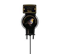 Son Metal Robin Spike Vase With Black Plastic Insert Graveside Memorial Flower Holder Vase - Durable Metal Spike Grave Decoration Elegant Tribute for Loved Ones