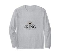 Son of The King: Royal Christian Faith Emblem Long Sleeve T-Shirt, Adult Unisex, Heather Grey, L