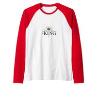 Son of The King: Royal Christian Faith Emblem Raglan Baseball Tee, Men, Red/White, L