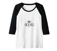 Son of The King: Royal Christian Faith Emblem Raglan Baseball Tee, Women, Black/White, L