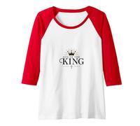 Son of The King: Royal Christian Faith Emblem Raglan Baseball Tee, Women, Red/White, S