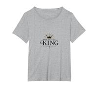 Son of The King: Royal Christian Faith Emblem T-Shirt, Women's Plus, Heather Grey, 5X