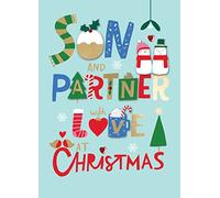Son & Partner With Love Fun Hand-Finished Christmas Card Family Xmas Cards SMF031